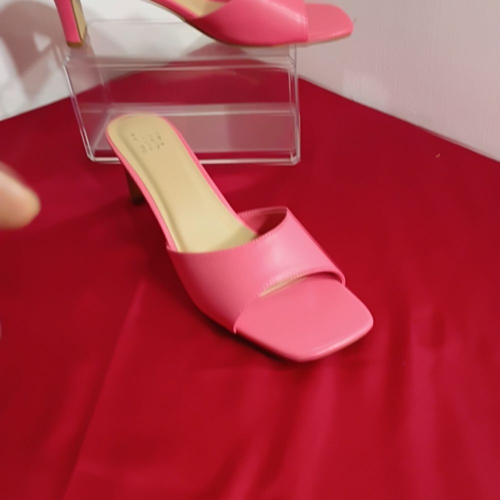 A New Day Women's SZ 10 Linde Memory Foam Sissy Mule Heels Pink